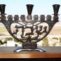 Vintage 50's 12 Tribes Shivtei Israel Shabbat Judaica Candle Holder  Menorah
