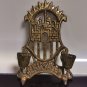 Vintage Mid Century 2 Arms Brass Candle Holder Judaica Israel Shabbat Jerusalem