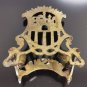 Vintage Mid Century 2 Arms Brass Candle Holder Judaica Israel Shabbat Jerusalem