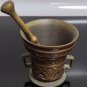 Antique Bronze Mortar and Pestle Dutch "Leefte Verwint Al Dinck Anno 1590"