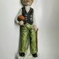 Vintage Fine Bisque Porcelain Figurines Old Country Man and Woman with Fruits