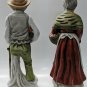 Vintage Fine Bisque Porcelain Figurines Old Country Man and Woman with Fruits