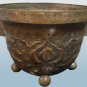 Antique Brass Persian Hammered Planter Jardiniere for Potted Plant, Rustic Decor