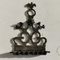 Antique Solid Bronze Hanukkah Lamp Menorah from Marocco c.19th Wall Hanging