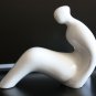 Old Vintage Naaman Israel White Cast Porcelain Large Sitting Woman Figurine 7"