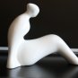 Old Vintage Naaman Israel White Cast Porcelain Large Sitting Woman Figurine 7"