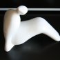 Old Vintage Naaman Israel White Cast Porcelain Large Sitting Woman Figurine 7"