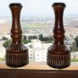 Pair of Israel Ceramic Vases Kibbutz Kfar Menachem Glazed Brutalist Judaica Rare