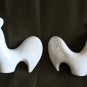 Old Vintage Naaman Israel White Cast Porcelain Large Rooster Statue Figurine 8"
