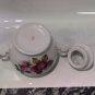 Vintage Rare USSR Riga RPR Porcelain Sugar Bowl Hand Painted Rose Flowers
