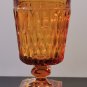 Vintage Amber Indiana Glass Goblet Mt. Vernon Iced Tea Glass Candy Box Jar