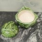 Vintage Cabbage Bowl With Lid Majolica Ceramics Soup Salad Signed Sonia