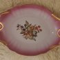 Old Vintage 50s Cmielow Porcelain Fruit Tray Hand Painted with Gold Poland