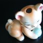 Vintage Porcelain Figurine Cat Kitten Playing with Ball Made in Japan Collector