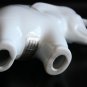 Old Vintage Naaman Israel White Cast Porcelain Large Elephant Statue Figurine 6"