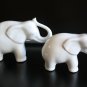 Old Vintage Naaman Israel White Cast Porcelain Small Elephant Statue Figurine 5"