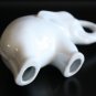 Old Vintage Naaman Israel White Cast Porcelain Small Elephant Statue Figurine 5"