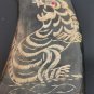 Vintage Pair Chinese Hand Carved Water Buffalo Horn Dragon and Tiger Design