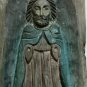 Antique Hand Carved Wood Wall Relief Plaque Panel of Catholic Saint Icon Rare