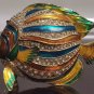Keren Kopal Golden Fish Decorated Austrian Crystals Enamel Trinket Jevlery Box