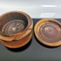 Mid. 19th C. Turned Lignum Vitae Round Trinket Box Tea Canister Treen Ware Rare