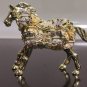 Keren Kopal Golden Horse Decorated with Butterflies Enamel Trinket Jevlery Box
