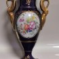 Old Paris French Sevres Style Cobalt Amphora Vase Porcelain Swans Handled Floral