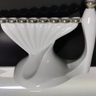 Vintage 70s Judaica Naaman Silvery Porcelain Chanukah Menorah Israel Rare
