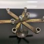 Vintage Judaica Metal Hand Made Folding Chanukah Menorah Israel Rare