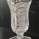 Awesome Soviet USSR Deep Cut Vintage Crystal Glass Footed Vase