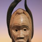 Old Vintage Guro Mask With Snake Ivory Coast African Tribal Art