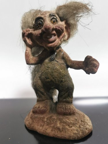 Old Vintage Norwegian Nyform Troll Doll Original 10cm tall Handmade Folk Artttt