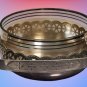 Stunning Soviet USSR Melchior Candy Dish Sugar Bowl Vintage Basket Glass Metal