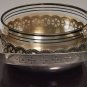Stunning Soviet USSR Melchior Candy Dish Sugar Bowl Vintage Basket Glass Metal