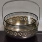 Stunning Soviet USSR Melchior Candy Dish Sugar Bowl Vintage Basket Glass Metal