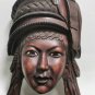 Awesome Large and Heavy Hand Carved Rosewood Chinese Woman Face Mask Wall Decor