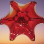 Vintage Murano Italy Red Art Glass Patera Bowl Vase Awesome Artwork Excellent