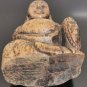 Antique Hand Carved Boxwood Sitting Buddha Statue Figurine Collectible