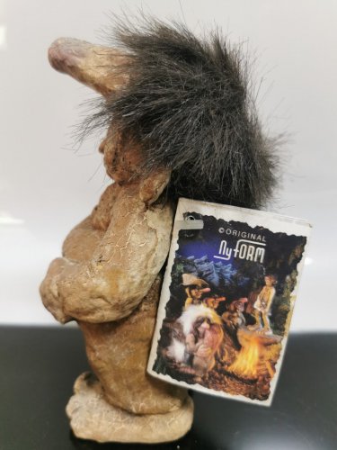 Old Vintage Nyform Norwegian Troll Doll  Original Tag 16cm tall Hand Folk Art