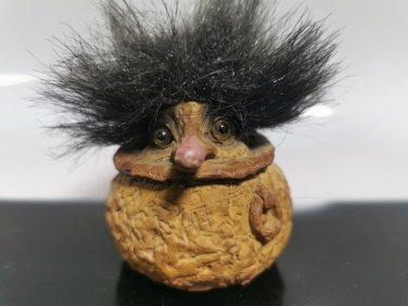 Old Vintage Norwegian Nyform Troll Doll in Pot Original Tag Handmade Folk Art