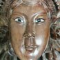 Vintage 19C Rosewood Hand Carved Asian Chinese Face Mask Birds Wall Decor 27cm
