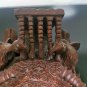 Vintage 19C Rosewood Hand Carved Asian Chinese Face Mask Birds Wall Decor 27cm