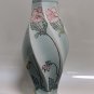Royal Dux Hexagonal Vase Blue Gold Hand Painted Flowers Porcelain Czech Republic