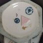 Royal Dux Hexagonal Vase Blue Gold Hand Painted Flowers Porcelain Czech Republic