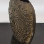 Old Antique Chinese Brass Bronze Small Vase Engraved Birds and Flowers