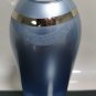 Bohemia Blue Glass Vase with Silver Overlay Czech Republic 1980s Excellent Rare