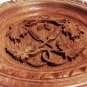 Black Forest Wall Hanging Wood Hand Carved Round Leaves Plaque Signed 1955 Lecie