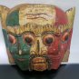 Vintage Wooden Three Face Bali Barong Devil Mask Hand Carved and Painted