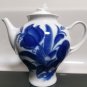 Large Porcelain Teapot 2.5 Liters LOZ Blue Flowers Soviet USSR LFZ Exellent Rare