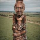 Ndop Wooden King Shyaam aMbul aNgoong Democratic Republic of Congo Zaire Signed